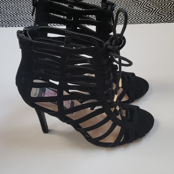 Black Lace-up Heels - Picture 3 of 5